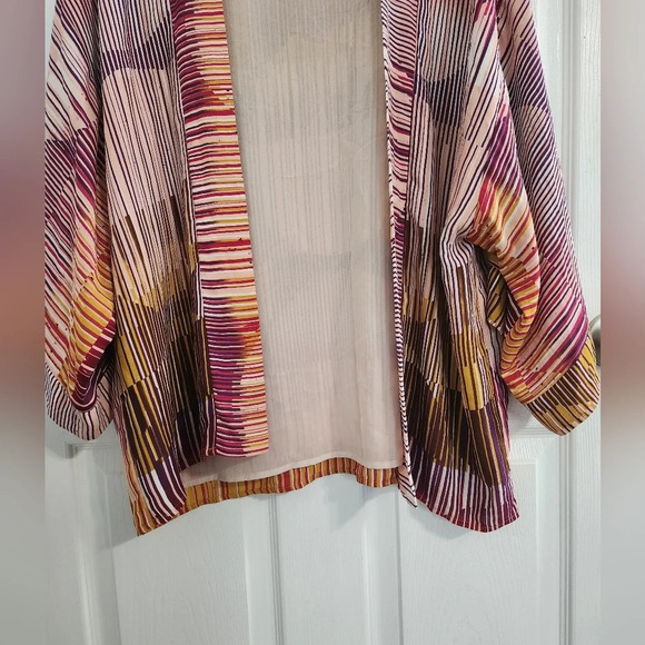 CAbi striped Mon Ami kimono lined geo artsy craftcore relaxed fit open sz medium - Picture 11 of 14